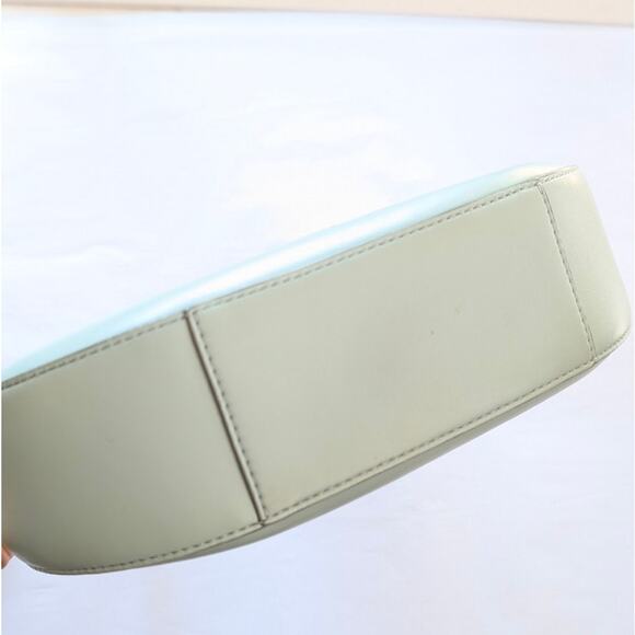 STELLA MCCARTNEY Mint Green Small Perforated Vegan Leather Hobo Bag with Logo - Picture 5 of 11